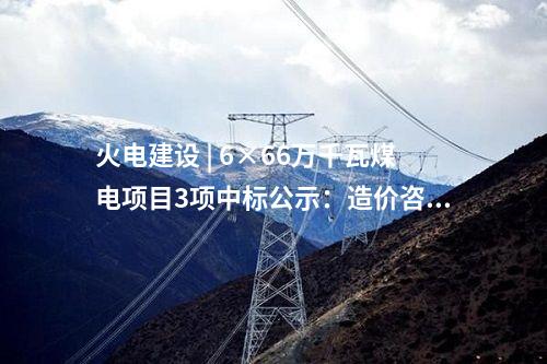 火電建設(shè) | 6×66萬千瓦煤電項(xiàng)目3項(xiàng)中標(biāo)公示：造價(jià)咨詢、三通一平等