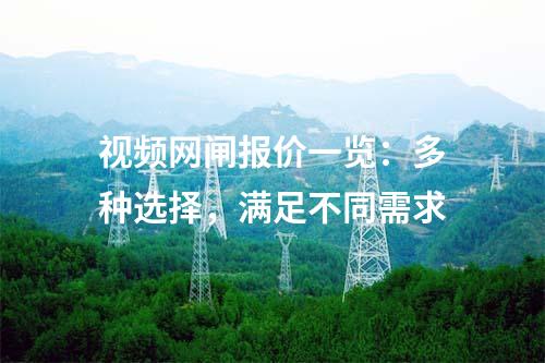 視頻網閘報價一覽：多種選擇，滿足不同需求