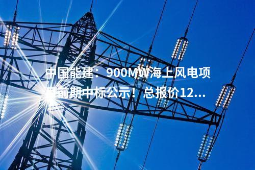 中國(guó)能建：900MW海上風(fēng)電項(xiàng)目前期中標(biāo)公示！總報(bào)價(jià)12325萬(wàn)元！